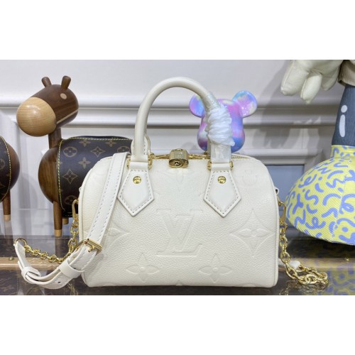 Louis Vuitton M58954 Speedy Bandoulière 20 handbag in Beige Monogram Empreinte leather Louis Vuitton M58954 Speedy Bandoulière 20 handbag in Beige Monogram Empreinte leather