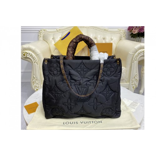 Louis Vuitton M59005 OnTheGO GM tote bag in Black Econyl regenerated nylon