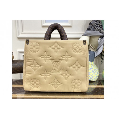 Louis Vuitton M59007 OnTheGO GM tote bag in Apricot Econyl regenerated nylon Louis Vuitton M59007 OnTheGO GM tote bag in Apricot Econyl regenerated nylon