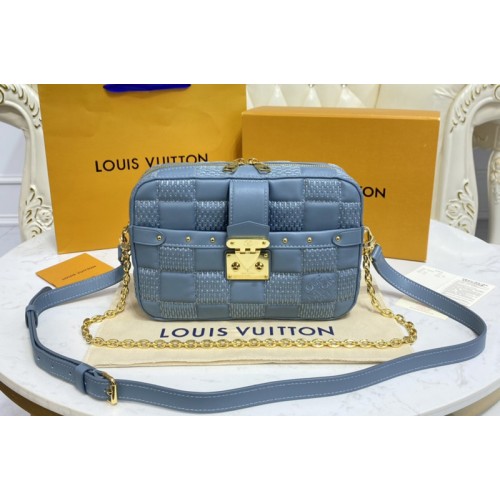 Louis Vuitton M59115 Troca PM handbag in Blue Damier Quilt lambskin