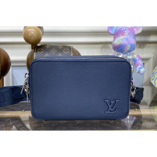 Louis Vuitton M59161 Alpha Wearable Wallet in Blue Grained calf leather Louis Vuitton M59161 Alpha Wearable Wallet in Blue Grained calf leather