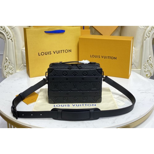 Louis Vuitton M59163 Handle Soft Trunk Bag in Black Taurillon Monogram calf leather Louis Vuitton M59163 Handle Soft Trunk Bag in Black Taurillon Monogram calf leather