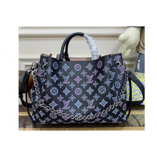 Louis Vuitton M21107 Bella Tote Bag in Black Mahina calf leather