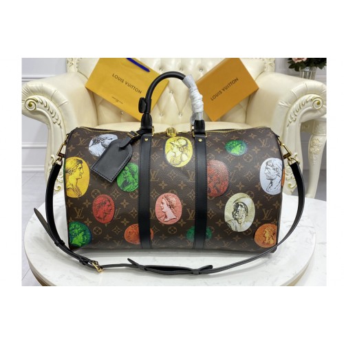 Louis Vuitton M59261 Keepall Bandoulière 45 bag in Monogram Cameo printed canvas