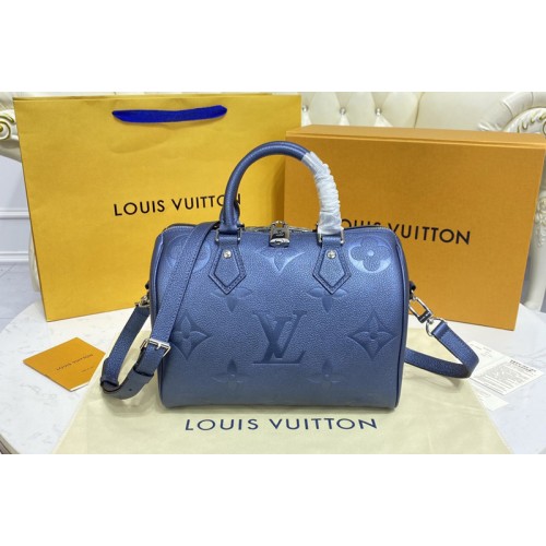 Louis Vuitton M59273 Speedy Bandoulière 25 handbag in Navy Blue Monogram Empreinte leather Louis Vuitton M59273 Speedy Bandoulière 25 handbag in Navy Blue Monogram Empreinte leather