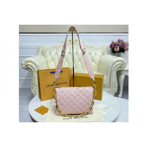 Louis Vuitton M59276 Coussin PM handbag in Pink Monogram embossed puffy lambskin