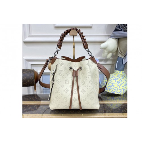 Louis Vuitton M55801 Muria bucket bag in Cream Mahina perforated calf leather Louis Vuitton M55801 Muria bucket bag in Cream Mahina perforated calf leather