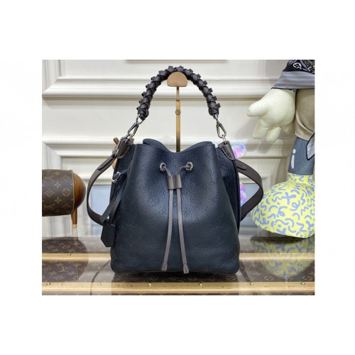 Louis Vuitton M55801 Muria bucket bag in Black Mahina perforated calf leather Louis Vuitton M55801 Muria bucket bag in Black Mahina perforated calf leather
