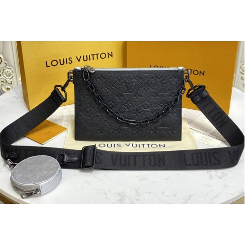 Louis Vuitton M59682 Trio Pouch bag in black Taurillon Monogram leather Louis Vuitton M59682 Trio Pouch bag in black Taurillon Monogram leather