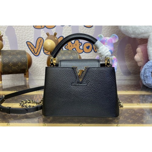 Louis Vuitton M56071 Capucines Mini Bag in Black Taurillon leather