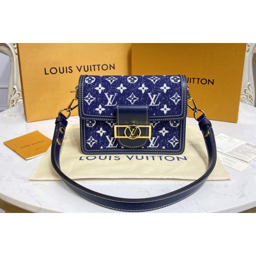 Louis Vuitton M59716 Mini Dauphine handbag in Navy Blue Denim jacquard textile Louis Vuitton M59716 Mini Dauphine handbag in Navy Blue Denim jacquard textile