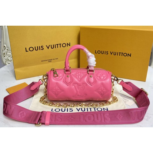 Louis Vuitton M59826 Papillon BB handbag in Pink Quilted and embroidered smooth calf leather
