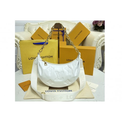 Louis Vuitton M59959 Over The Moon Bag in White Quilted and embroidered smooth calf leather