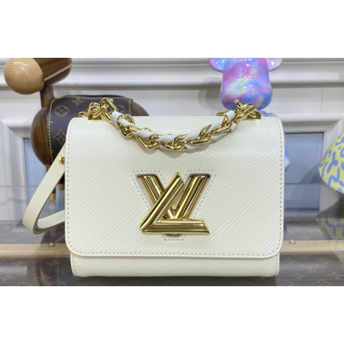 Louis Vuitton M59852 Twist PM Bag in Quartz White Epi grained cowhide leather
