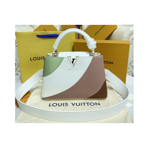 Louis Vuitton M59863 Capucines BB handbag in White Green Taurillon leather Louis Vuitton M59863 Capucines BB handbag in White Green Taurillon leather
