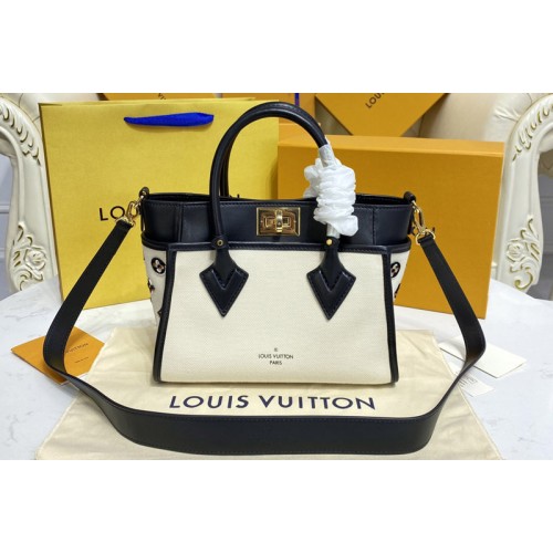 Louis Vuitton M59908 On My Side PM Tote Bag canvas with Black smooth leather