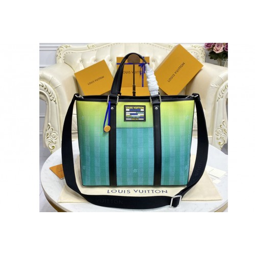 Louis Vuitton M59919 Wkd Tote pm bag in gradient green Damier Stripes canvas Louis Vuitton M59919 Wkd Tote pm bag in gradient green Damier Stripes canvas