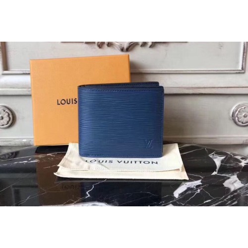 Louis Vuitton M60053 Amerigo Wallet in Blue Epi Leather
