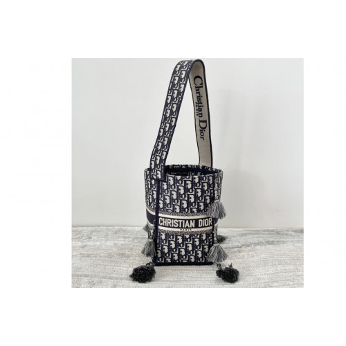 Christian Dior M1276 D-Bubble bucket bag in Blue Dior Oblique Jacquard Christian Dior M1276 D-Bubble bucket bag in Blue Dior Oblique Jacquard