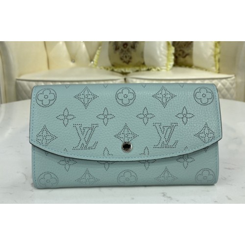 Louis Vuitton M60144 iris wallet in Blue Mahina leather