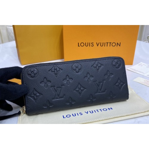 Louis Vuitton M60171 Clemence Wallet in Black Monogram Empreinte leather
