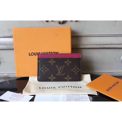 Louis Vuitton M60703 Card Holder in Dark Red Monogram Canvas