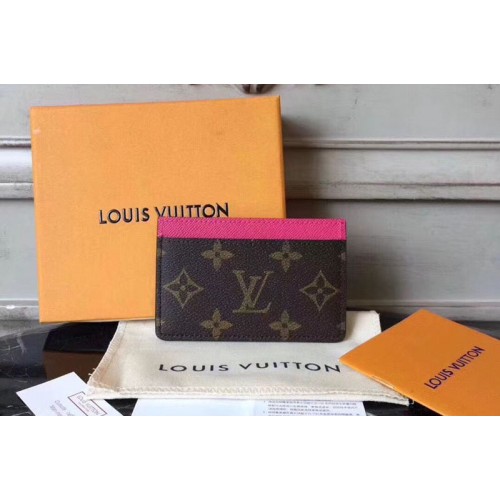 Louis Vuitton M60703 Card Holder in Rosy Monogram Canvas