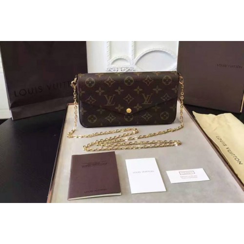 Louis Vuitton M61276 Felicie Chain Wallet in Monogram Canvas Louis Vuitton M61276 Felicie Chain Wallet in Monogram Canvas