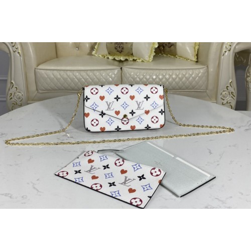 Louis Vuitton M80232 Game On Felicie Pochette Bag in White Transformed Game On canvas
