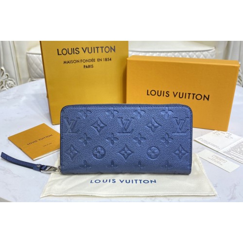 Louis Vuitton M62121 Zippy wallet in Navy Blue Monogram Empreinte leather
