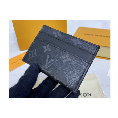Louis Vuitton M62170 double card holder in Monogram Eclipse coated canvas