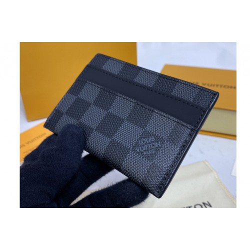 Louis Vuitton M62170 double card holder in Damier Graphite Canvas