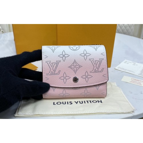 Louis Vuitton M62540 Iris compact wallet in Gradient Pink Mahina perforated calf leather