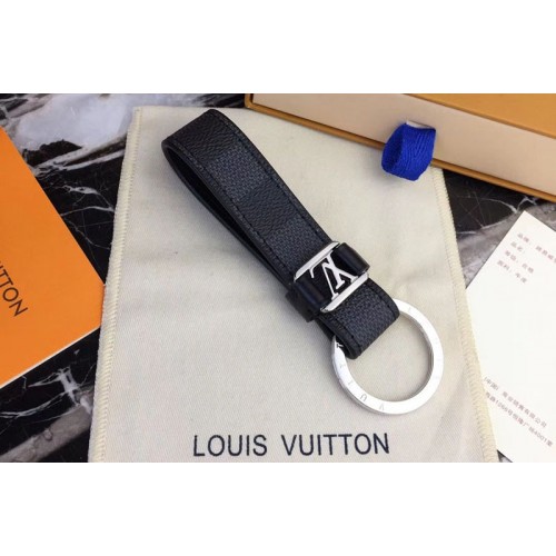 Louis Vuitton M62706 Dragonne Key Holder Damier Graphite Canvas Silver Hardware Louis Vuitton M62706 Dragonne Key Holder Damier Graphite Canvas Silver Hardware