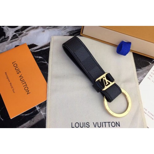 Louis Vuitton M62706 Dragonne Key Holder Damier Graphite Canvas Gold Hardware Louis Vuitton M62706 Dragonne Key Holder Damier Graphite Canvas Gold Hardware