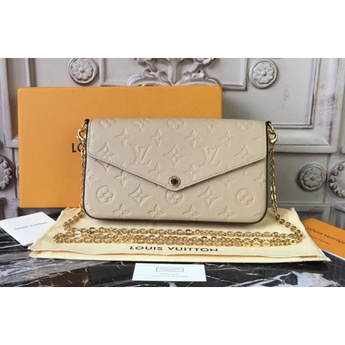 Louis Vuitton M62299 Pochette Felicie Bags in Papyrus Monogram Empreinte Leather Louis Vuitton M62299 Pochette Felicie Bags in Papyrus Monogram Empreinte Leather