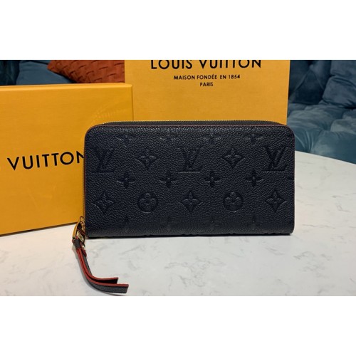 Louis Vuitton M62121 Zippy wallet Navy Blue Red Monogram Empreinte Leather