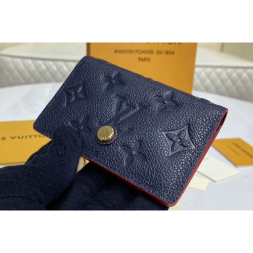 Louis Vuitton M67263 Multicartes card holder in Navy Blue Red Monogram Empreinte leather