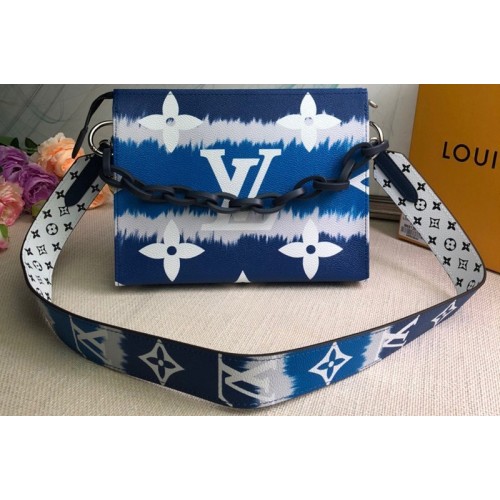 Louis Vuitton M69136 Escale Poche Toilette 26 Bag With Strap in Blue Monogram Canvas Louis Vuitton M69136 Escale Poche Toilette 26 Bag With Strap in Blue Monogram Canvas