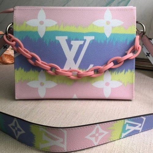 Louis Vuitton M69137 Escale Poche Toilette 26 Bag With Strap in Pink Monogram Canvas Louis Vuitton M69137 Escale Poche Toilette 26 Bag With Strap in Pink Monogram Canvas