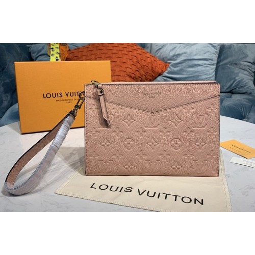 Louis Vuitton M68707 Pochette Melanie MM Bag in Pink Monogram Empreinte leather