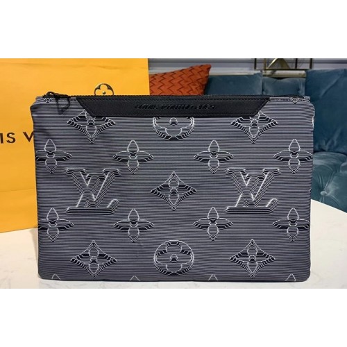 Louis Vuitton M68777 Reversible Pouch Gray-black embossed Monogram and multicolored rainbow Louis Vuitton M68777 Reversible Pouch Gray-black embossed Monogram and multicolored rainbow