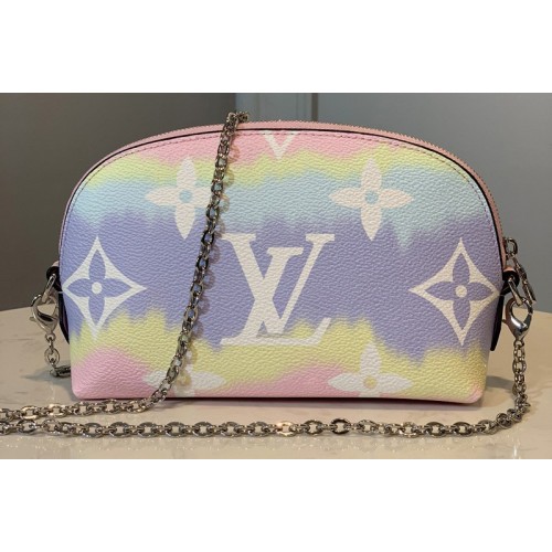 Louis Vuitton M69139 Escale Pochette Cosmetique Chain Bag In Pink Monogram Canvas Louis Vuitton M69139 Escale Pochette Cosmetique Chain Bag In Pink Monogram Canvas