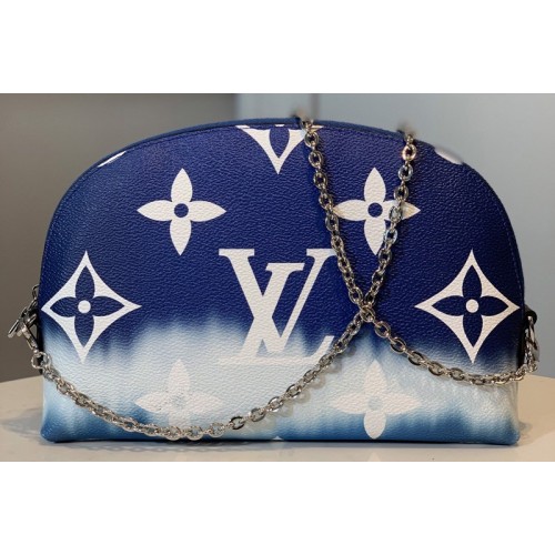 Louis Vuitton M69138 Escale Pochette Cosmetique Chain Bag In Blue Monogram Canvas Louis Vuitton M69138 Escale Pochette Cosmetique Chain Bag In Blue Monogram Canvas