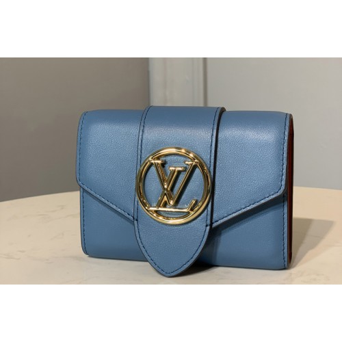 Louis Vuitton M69175 Pont 9 compact wallet in Blue Cowhide leather