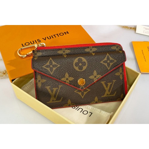 Louis Vuitton M69431 Card Holder Recto Verso in Monogram canvas with Cherry Red