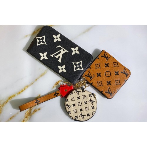 Louis Vuitton M69516 Crafty Trio Pouch in Caramel Cream Black Monogram Empreinte leather Louis Vuitton M69516 Crafty Trio Pouch in Caramel Cream Black Monogram Empreinte leather