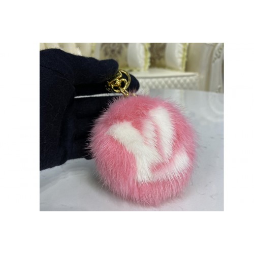 Louis Vuitton M69563 Fur bag charm and key holder on Pink