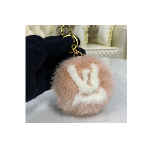 Louis Vuitton M69563 Fur bag charm and key holder on Pink