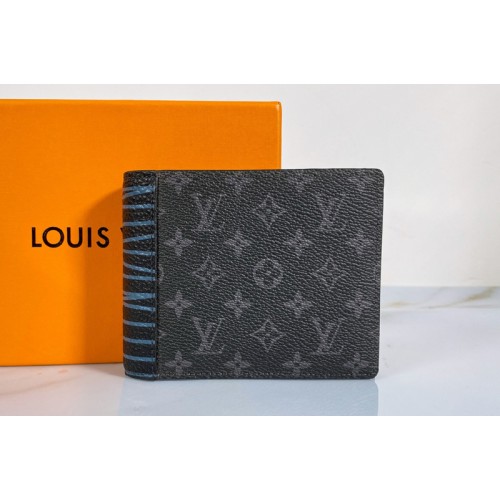 Louis Vuitton M69699 Multiple wallet in Monogram Eclipse coated canvas and cowhide leather